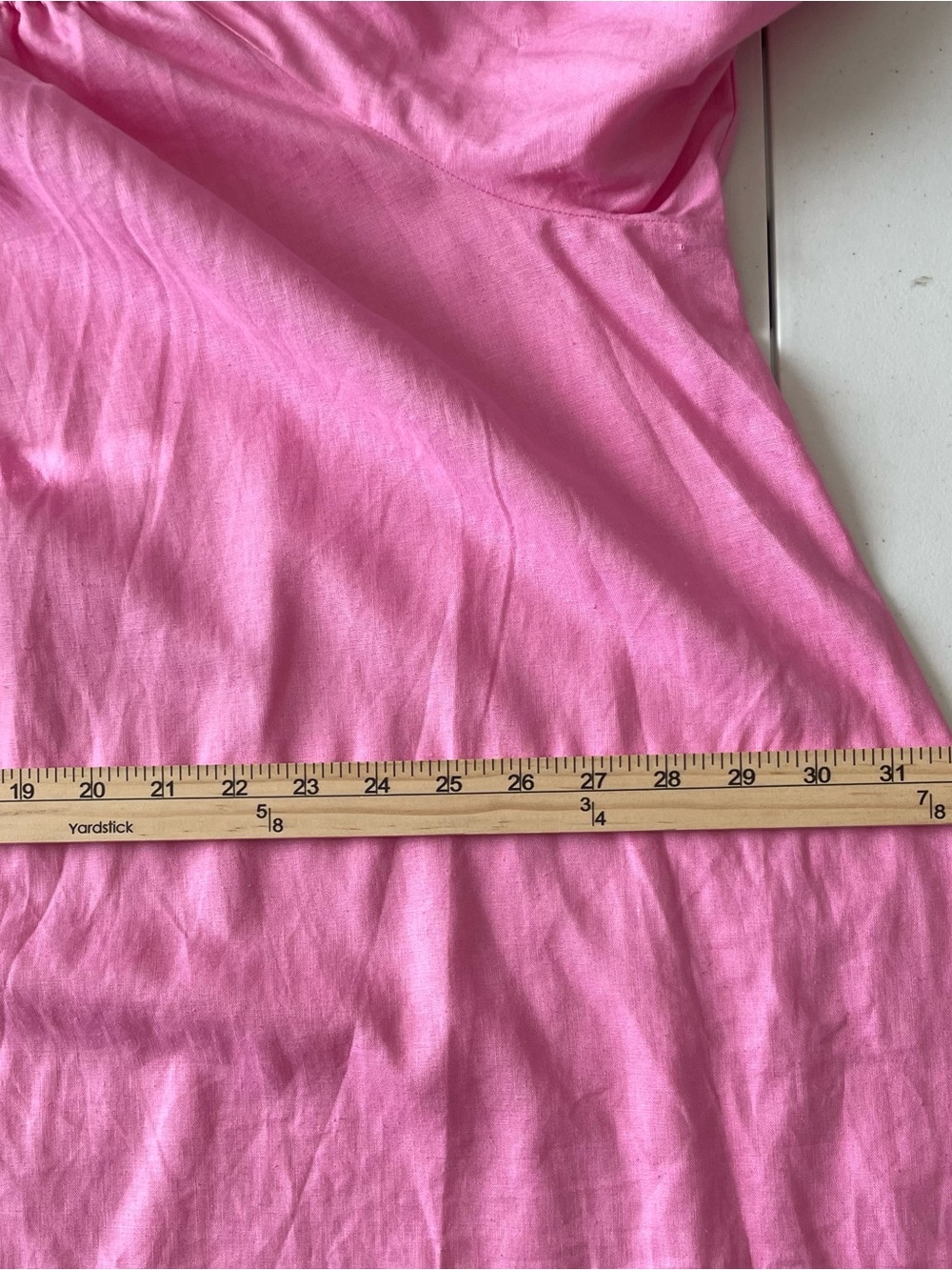 NWT Michael Kors Pink Off-Shoulder Linen Blend Blouse | Tie Sleeves - Picture 9 of 13